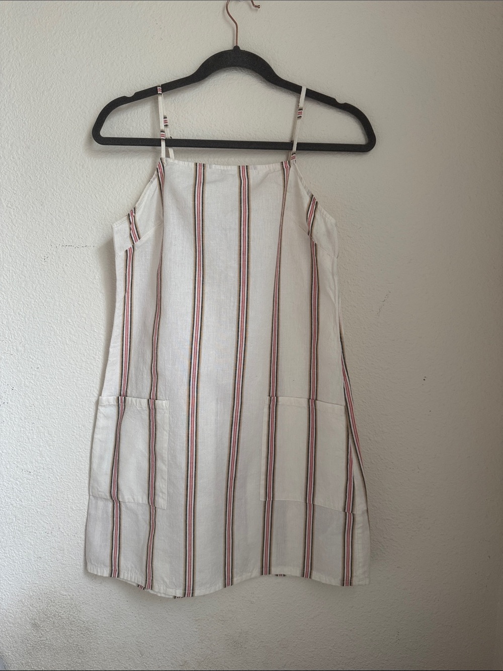 Billabong Beach Cover-up Cream Tank with Red and Navy Stripe Detail